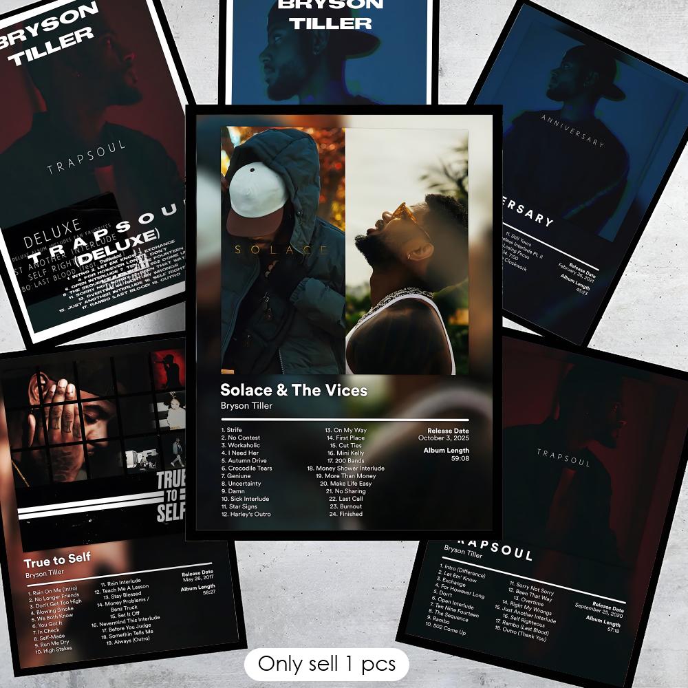 Interior Design Poster - B-Bryson Tiller Rapper Album Painting Calligraphy