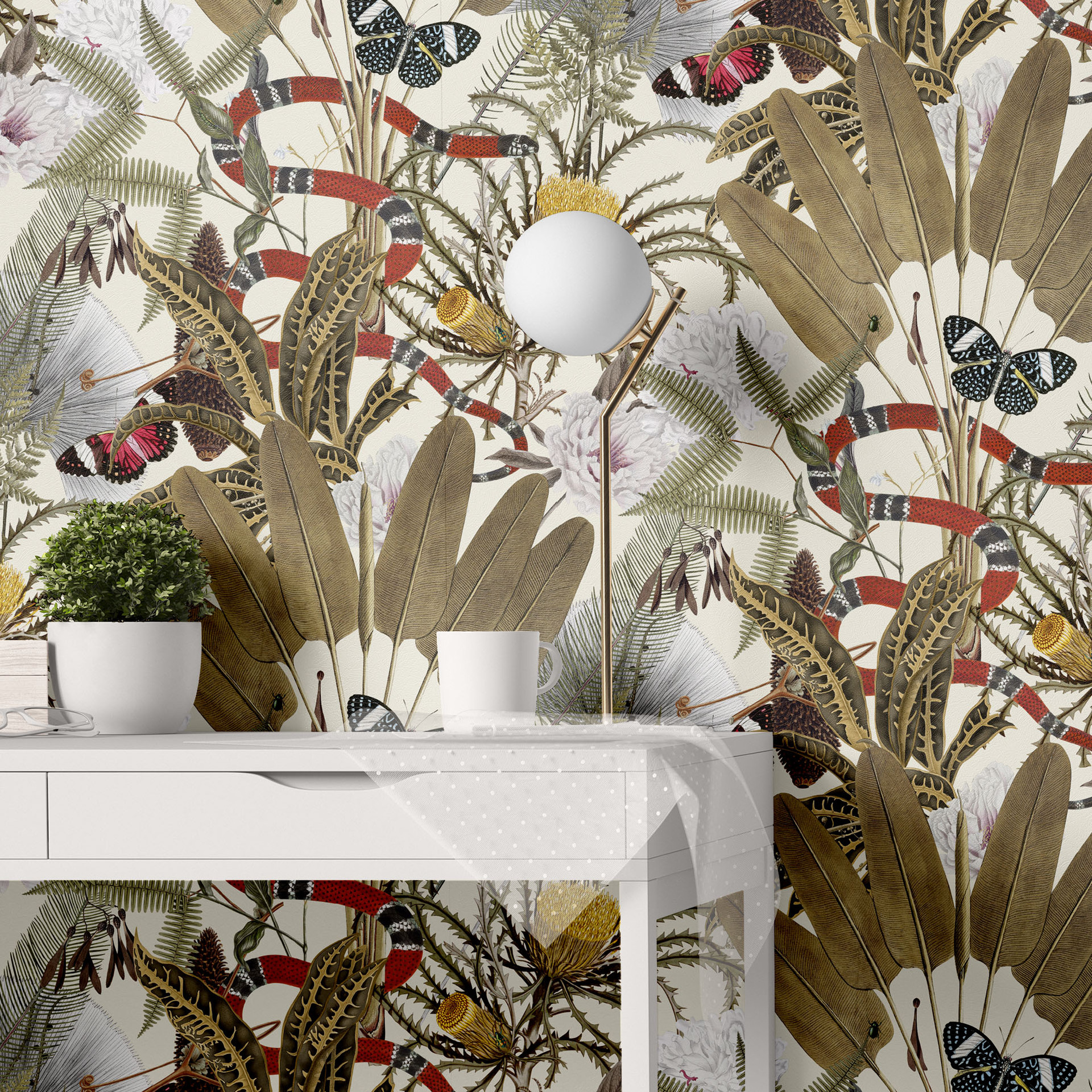 Snake Butterfly Wall Panels -  - Wall Panel 3D Texture บทวิจารณ์และราคา