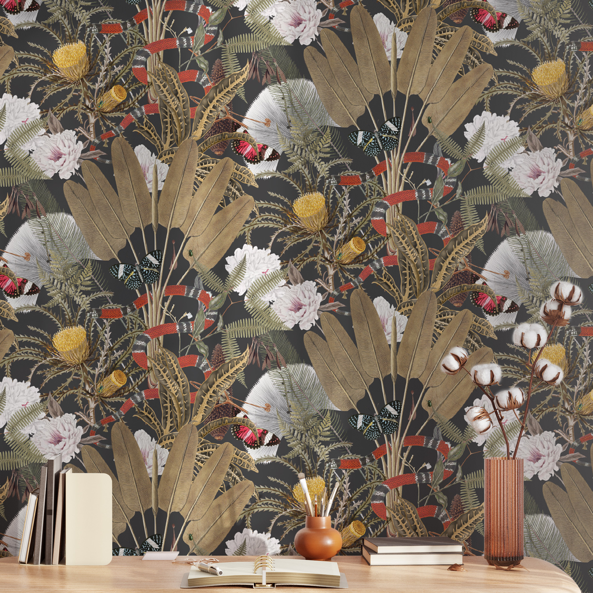 Snake Butterfly Wall Panels -  - Wall Panel 3D Texture บทวิจารณ์และราคา