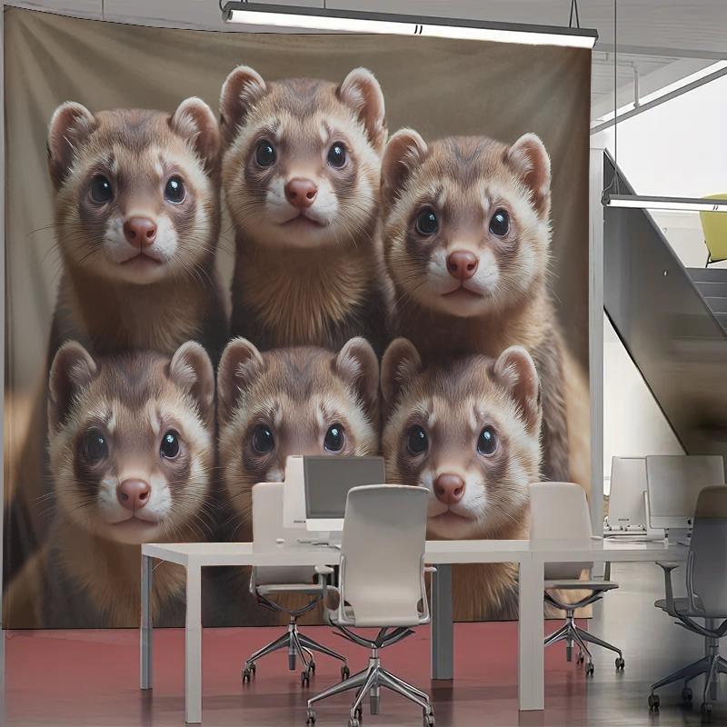 Cute Ferret Group Tapestry Wal - Interior Design Home Decor บทวิจารณ์และราคา