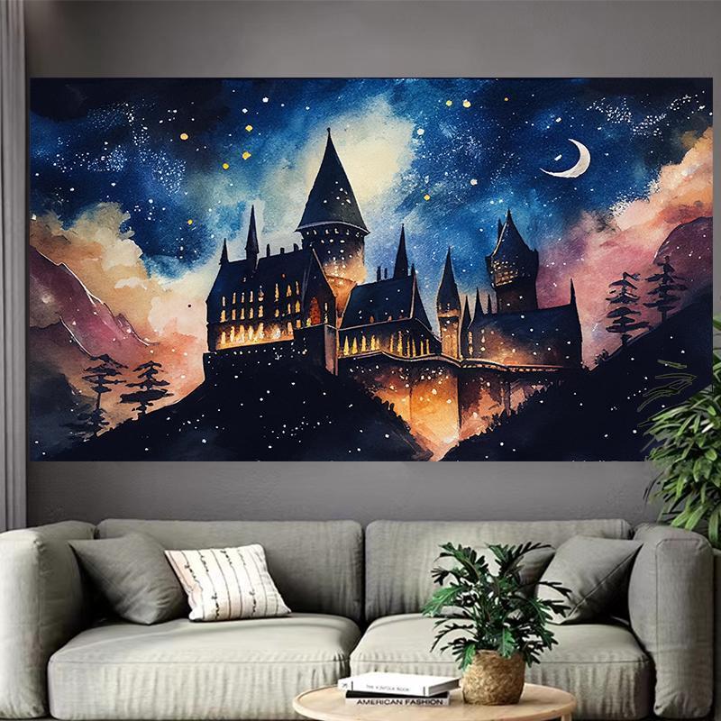 Castle Lake Wall Tapestry Fant - Interior Design Poster บทวิจารณ์และราคา
