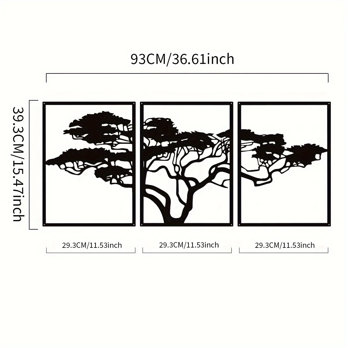 3pcs Black Metal Wall Art Deco - Interior Design Modern บทวิจารณ์และราคา