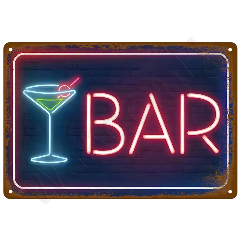 Vintage Bar Metal Signs Bathro - Interior Design Poster บทวิจารณ์และราคา