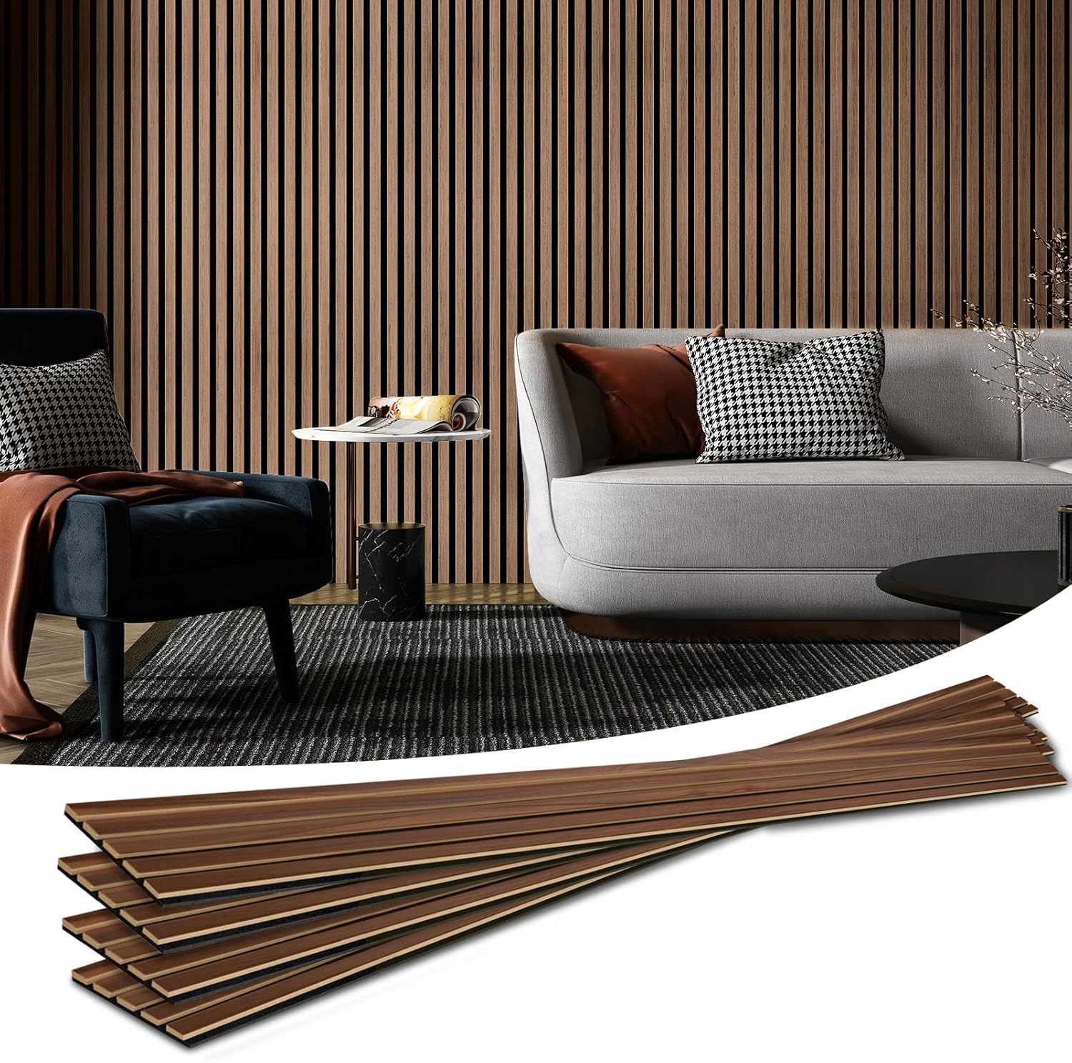 Wood Slat Acoustic Panels for  - Wall Panel 3D Texture บทวิจารณ์และราคา