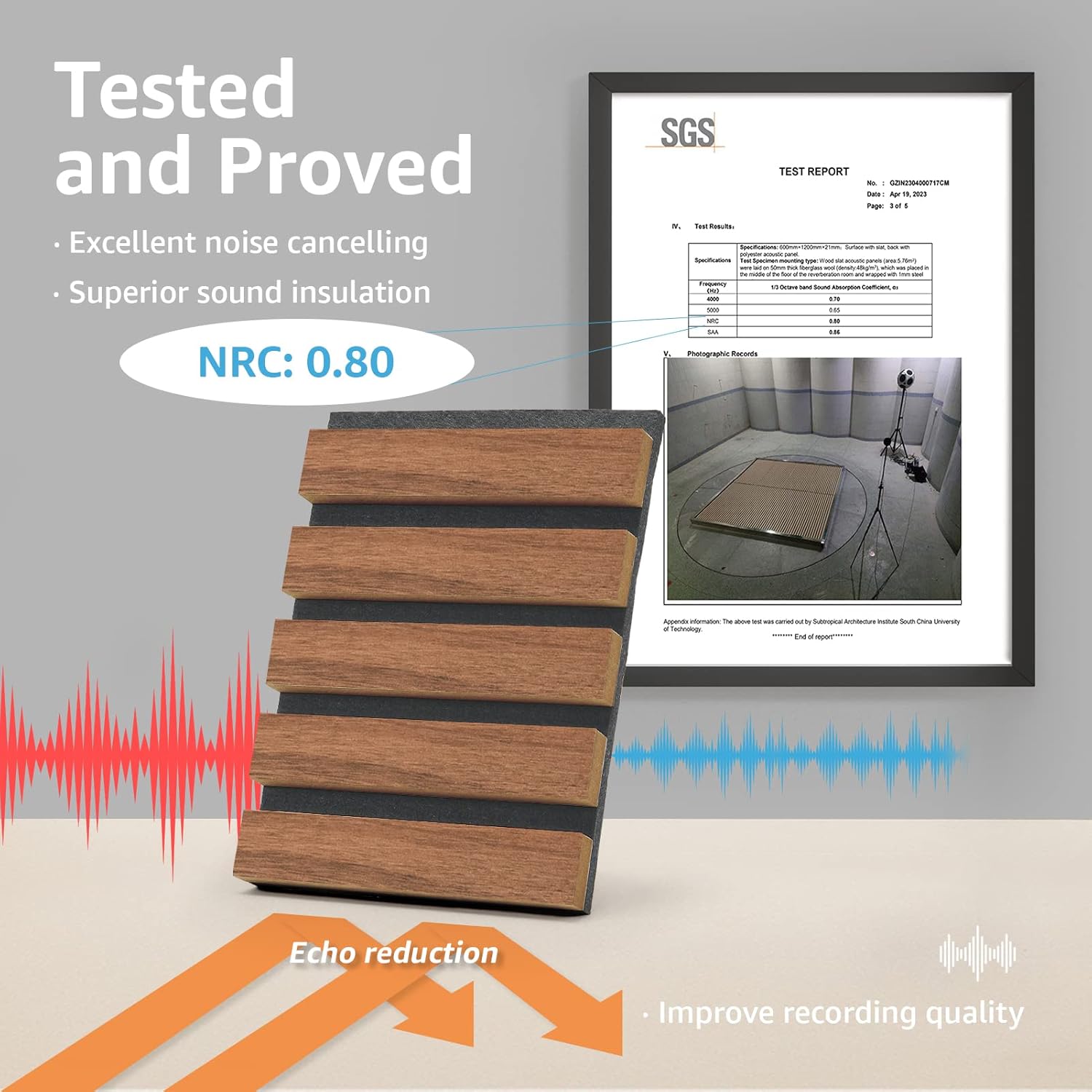 Wood Slat Acoustic Panels for  - Wall Panel 3D Texture บทวิจารณ์และราคา