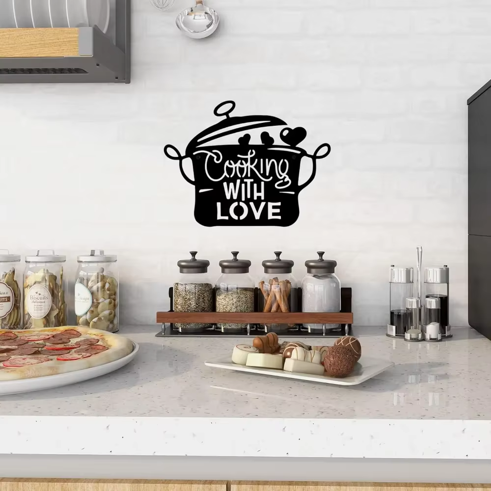Black Metal Kitchen Pot Sign C - Interior Design Modern บทวิจารณ์และราคา