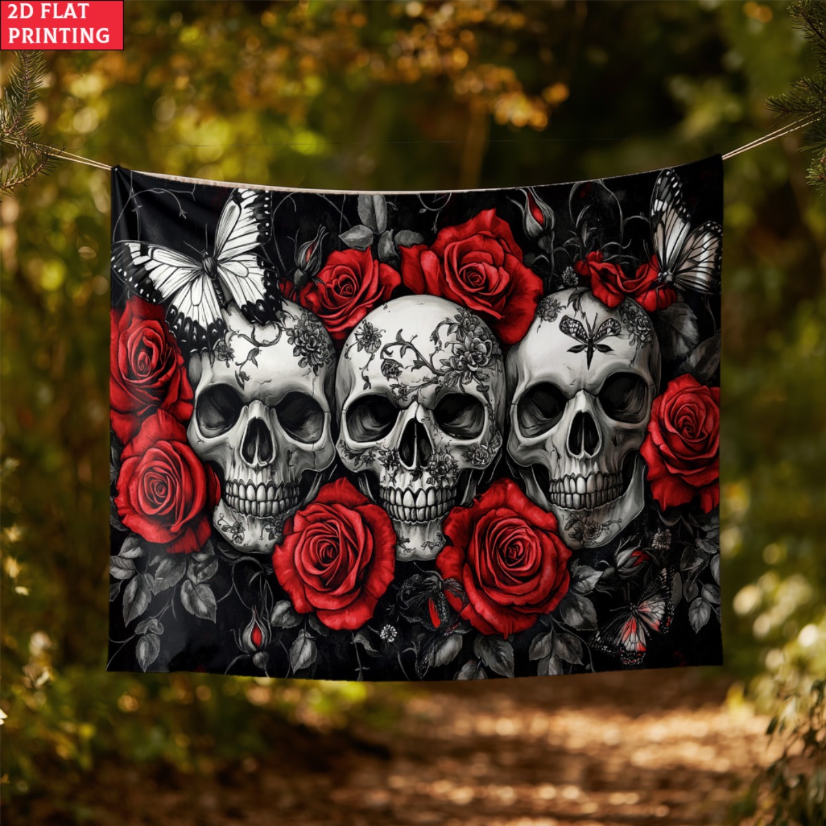 unframed Skull and Roses Gothi - Interior Design Home Decor บทวิจารณ์และราคา