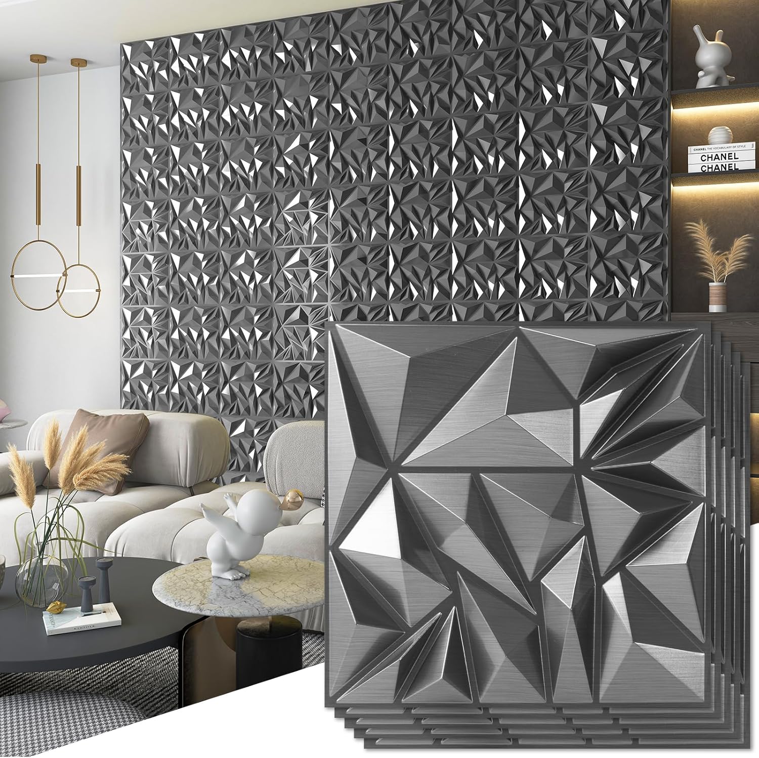 33-Pack 3D Wall Panels Diamond - Wall Panel 3D Texture บทวิจารณ์และราคา