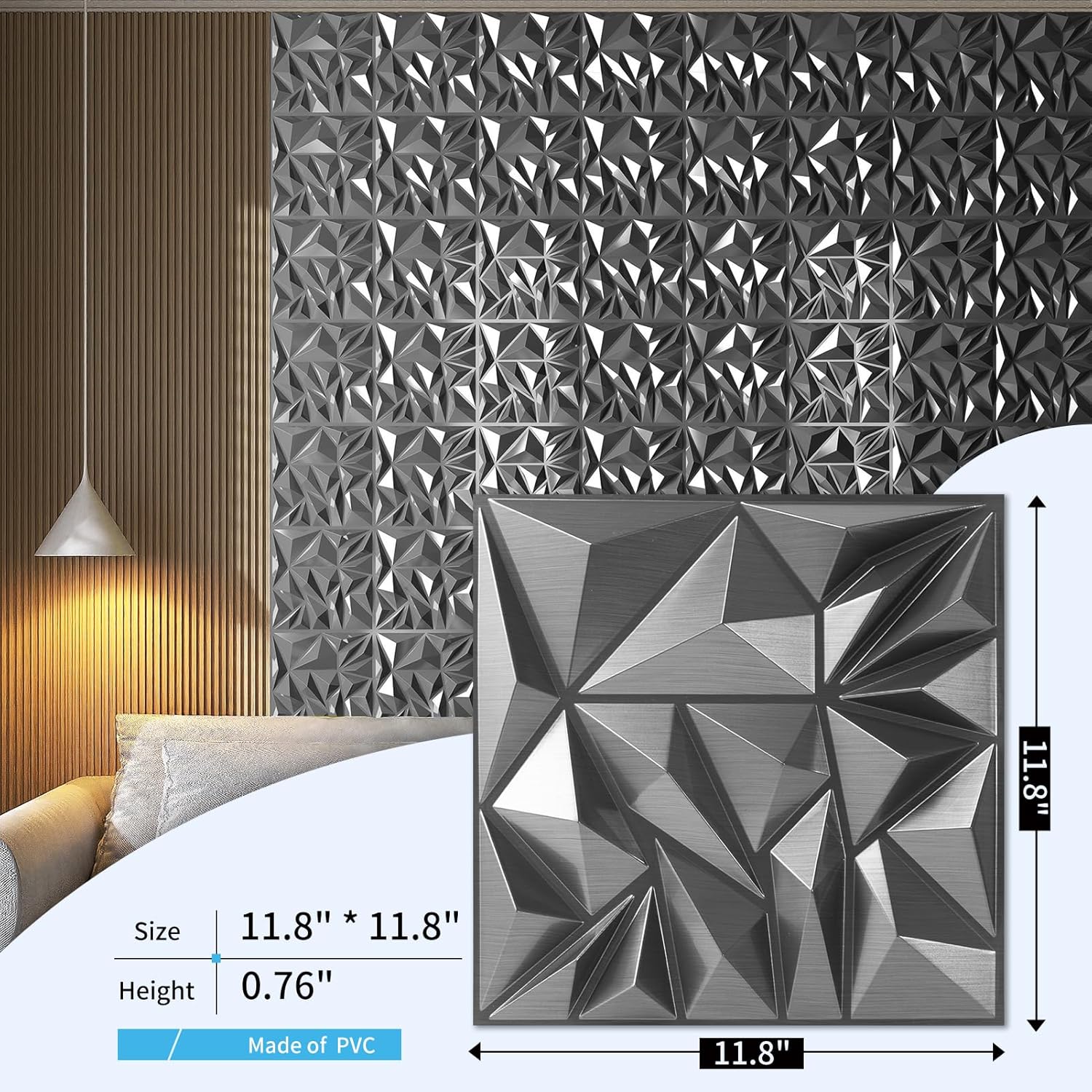33-Pack 3D Wall Panels Diamond - Wall Panel 3D Texture บทวิจารณ์และราคา