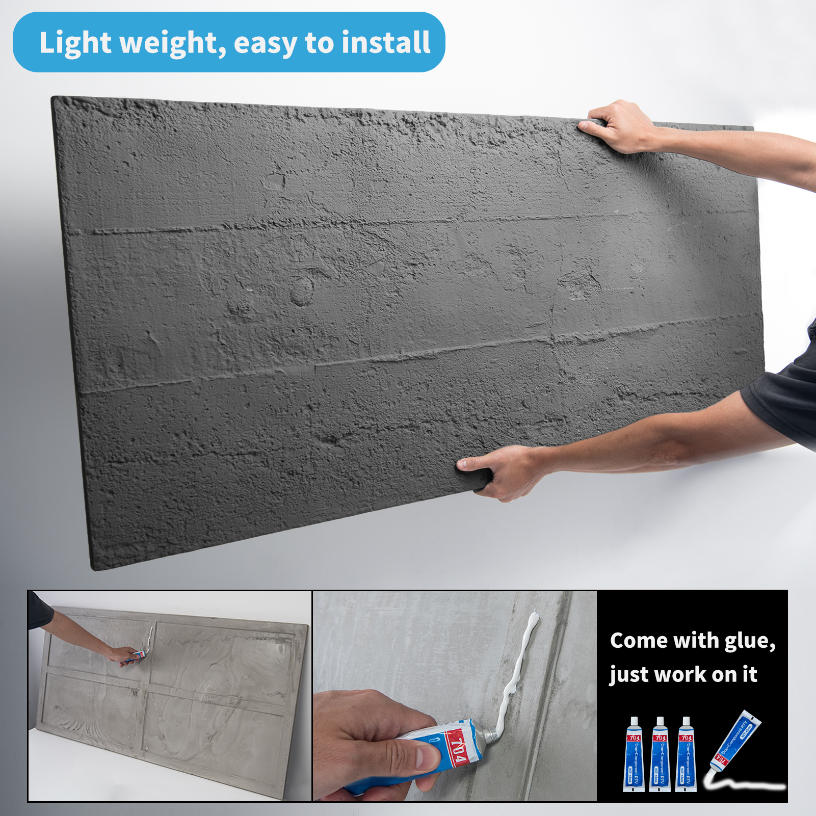 Art3d 4PCS Cement Texture 3D W - Wall Panel 3D Texture บทวิจารณ์และราคา