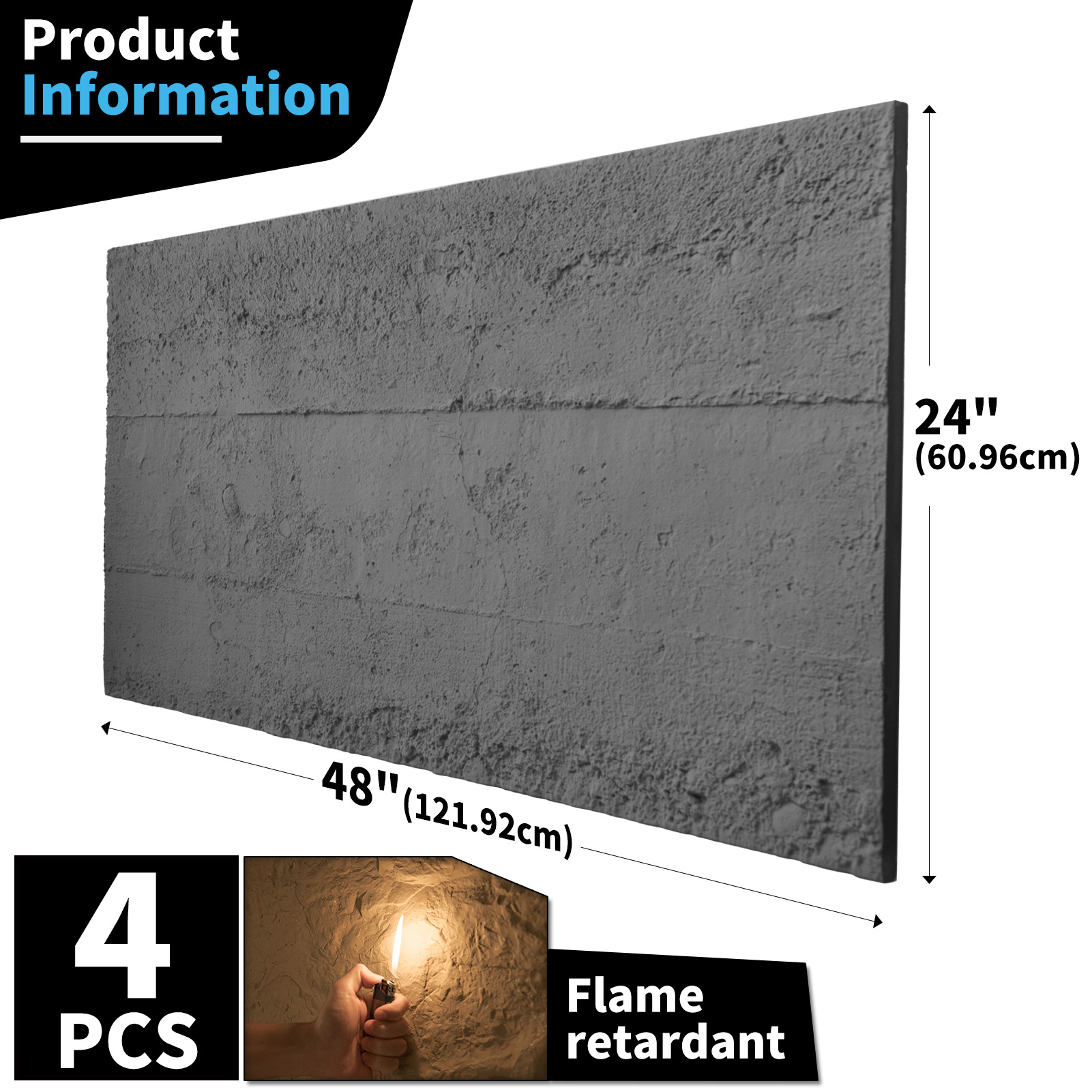 Art3d 4PCS Cement Texture 3D W - Wall Panel 3D Texture บทวิจารณ์และราคา