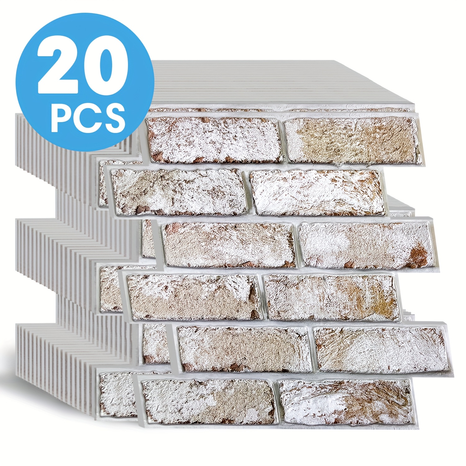 20pcs Pack Self-Adhesive PVC F - Wall Panel 3D Texture บทวิจารณ์และราคา