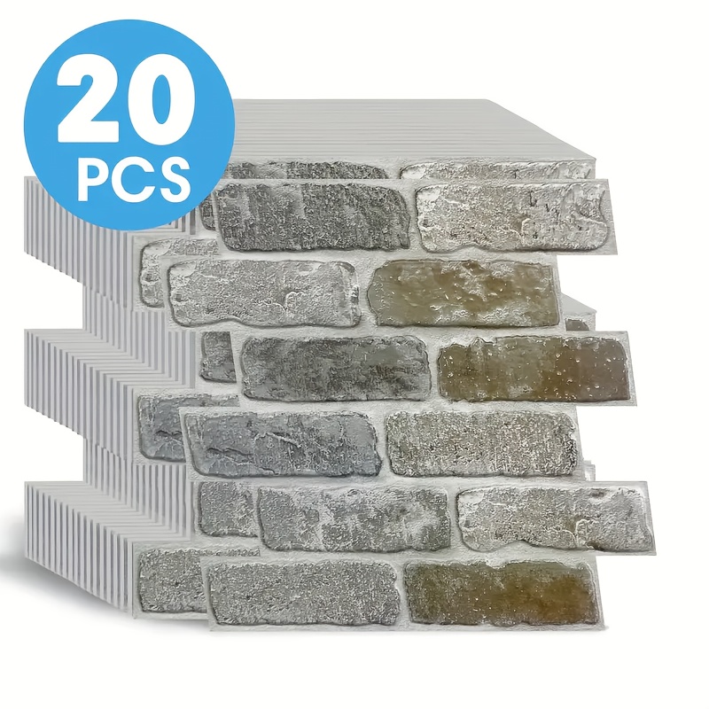 20pcs Pack Self-Adhesive PVC F - Wall Panel 3D Texture บทวิจารณ์และราคา