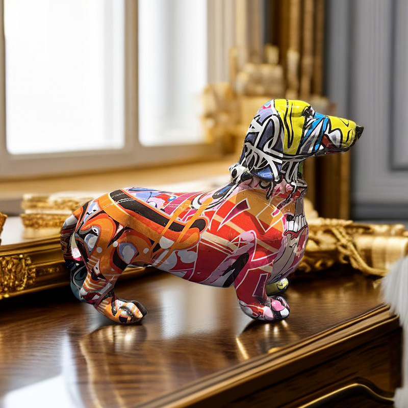 Graffiti Dachshund Figurine Co - Interior Design Home Decor บทวิจารณ์และราคา