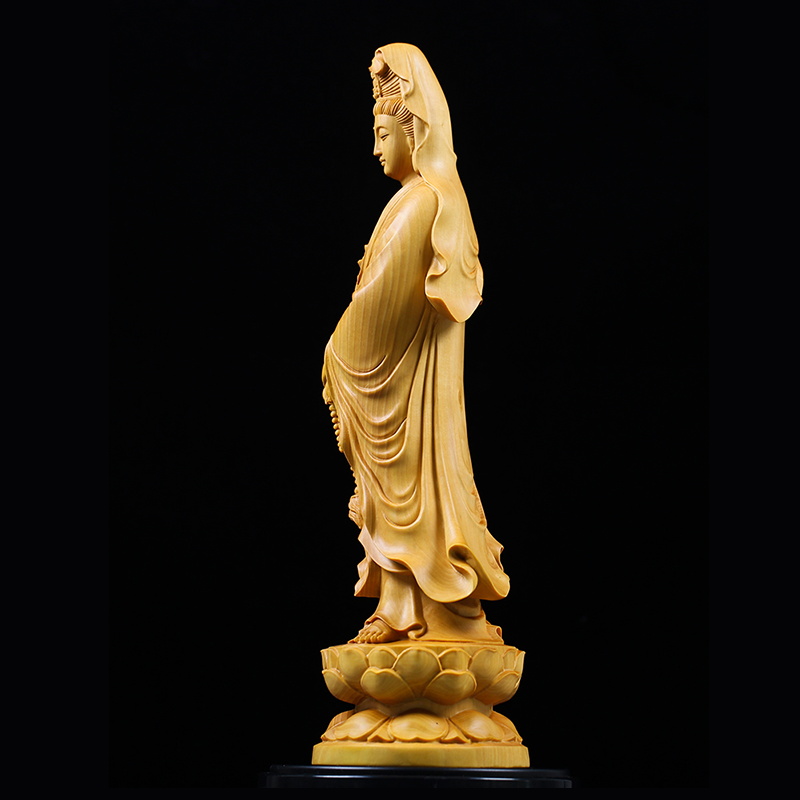 Natural Cypress Guanyin  Buddh - Interior Design Home Decor บทวิจารณ์และราคา