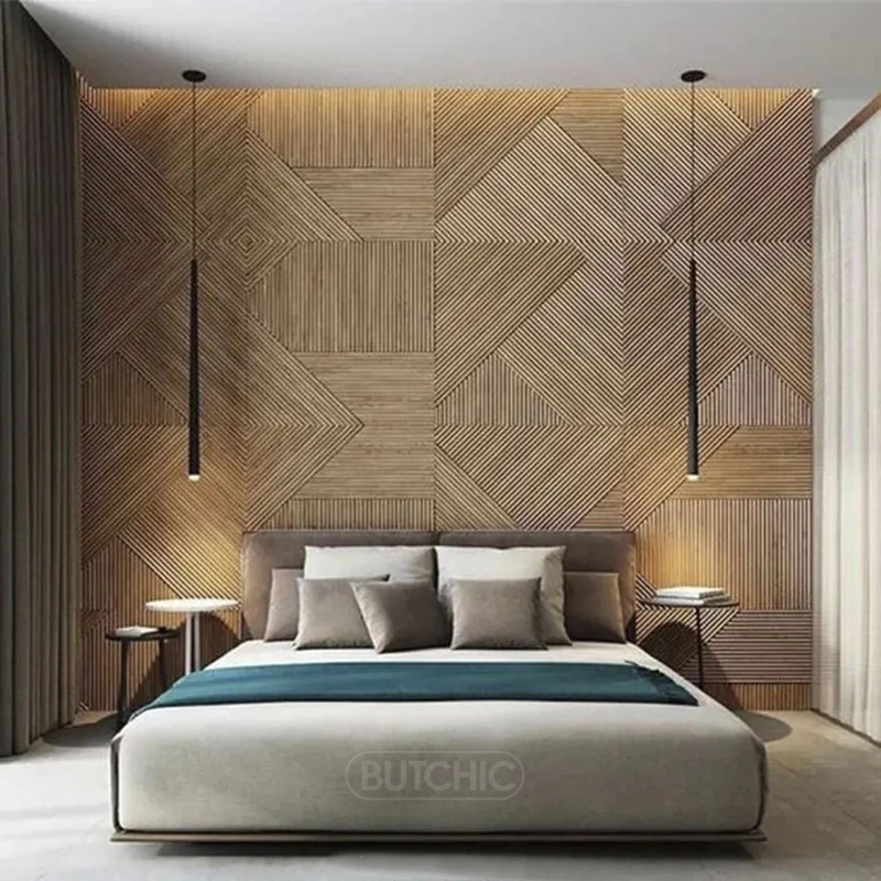 12pcs 50cm 3D wall decor Wood  - Wall Panel 3D Texture บทวิจารณ์และราคา
