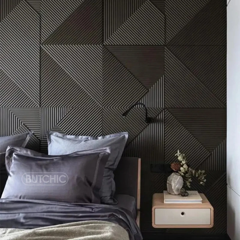 12pcs 50cm 3D wall decor Wood  - Wall Panel 3D Texture บทวิจารณ์และราคา