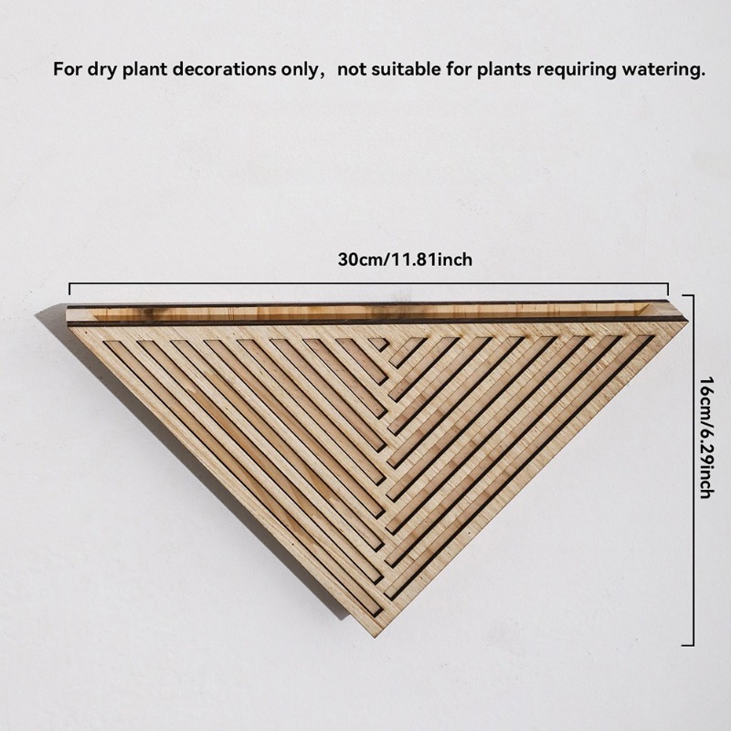 1pcs Light Wood Geometric Line - Geometric Shelf Triangle บทวิจารณ์และราคา